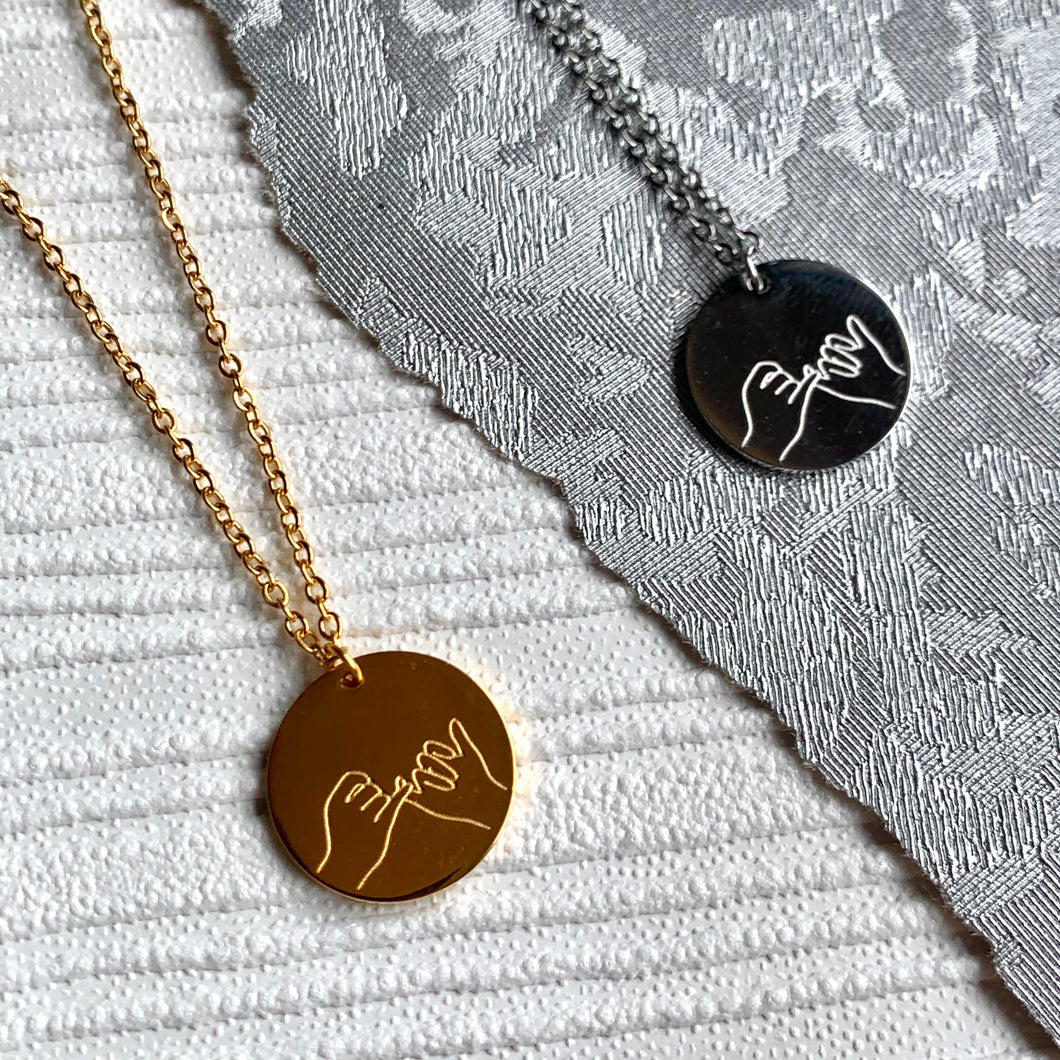 Best friend pinky promise necklace shop