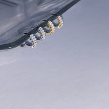 Load image into Gallery viewer, Sterling Silver Cubic Zirconia Huggies
