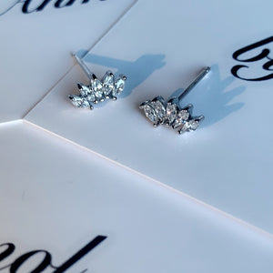 Sterling Silver Leaf Studs